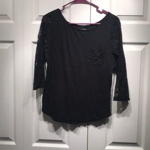 3/4 black lace shirt